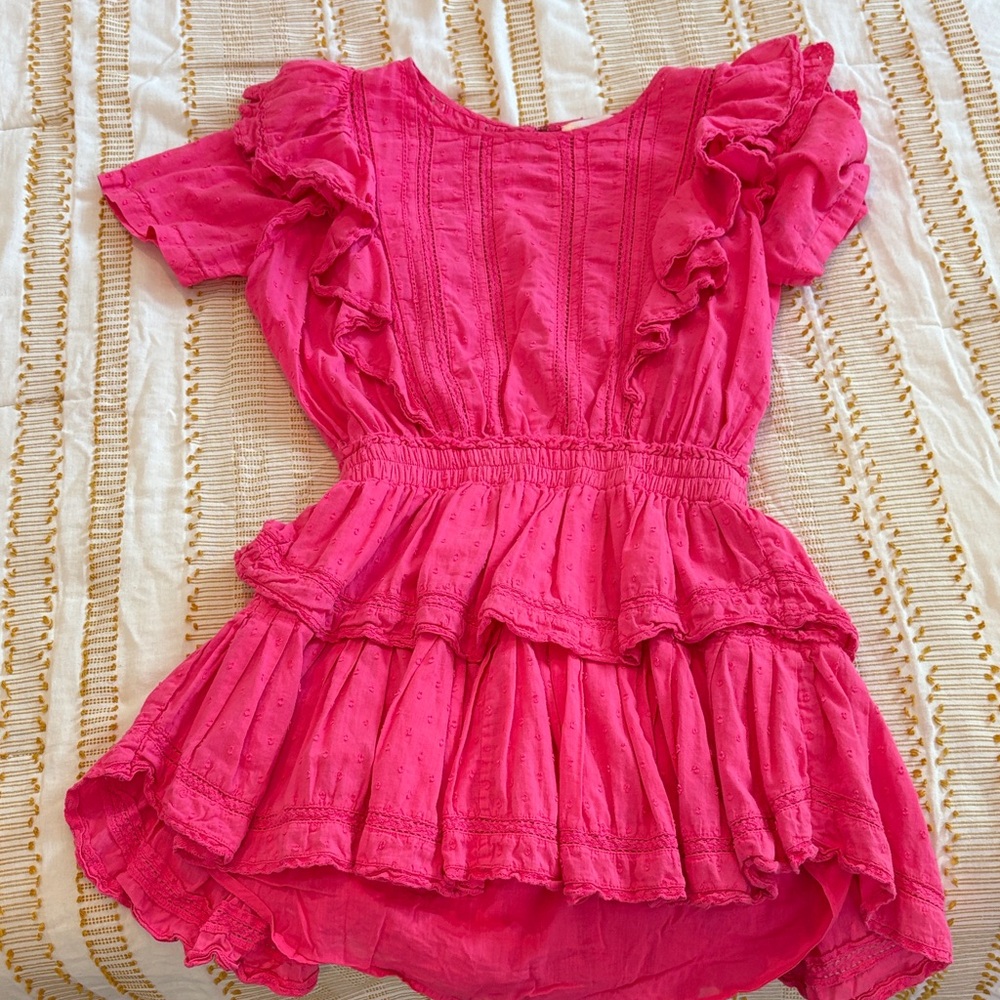LoveShackFancy Vibrant Pink Lace Dress